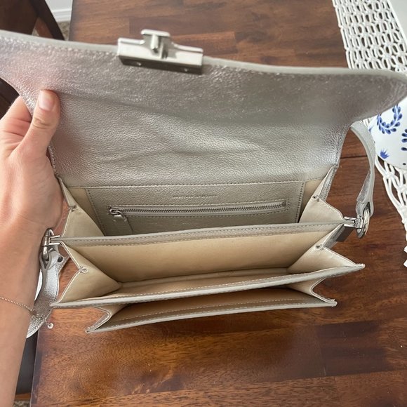NEW Loeffler Randall Handbag Silver with Strap and Handle - Picture 6 of 7